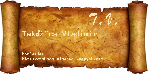Takács Vladimir névjegykártya